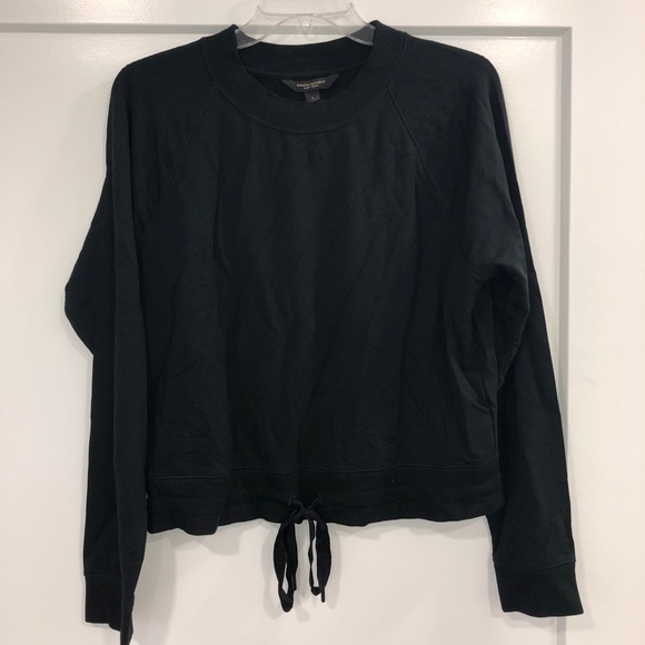 Banana Republic Sweaters - Banana Republic Black Fleece Cropped Sweatshirt